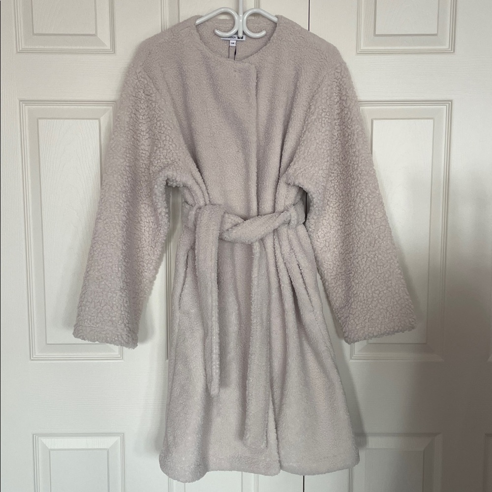 JW Anderson x Uniqlo Fleece Jacket Faux Shearling Teddy Sherpa Wrap Coat
